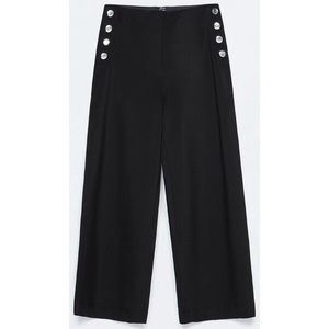 [zara] black culottes with silver buttons